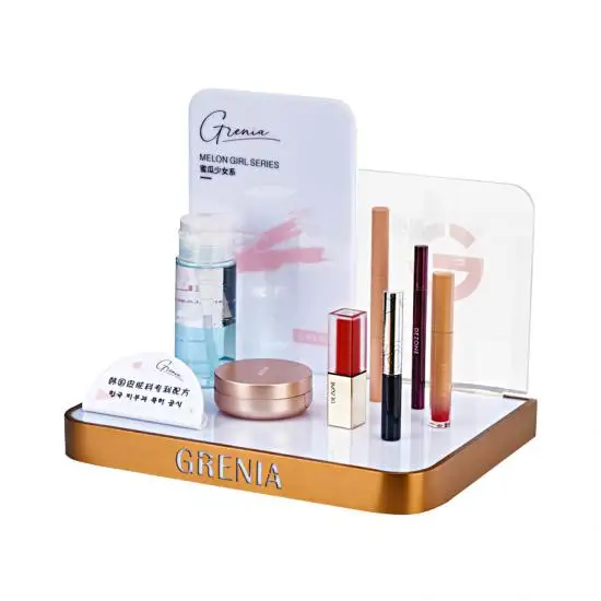 Custom Acrylic Cosmetic Display Counter With Led Lighting