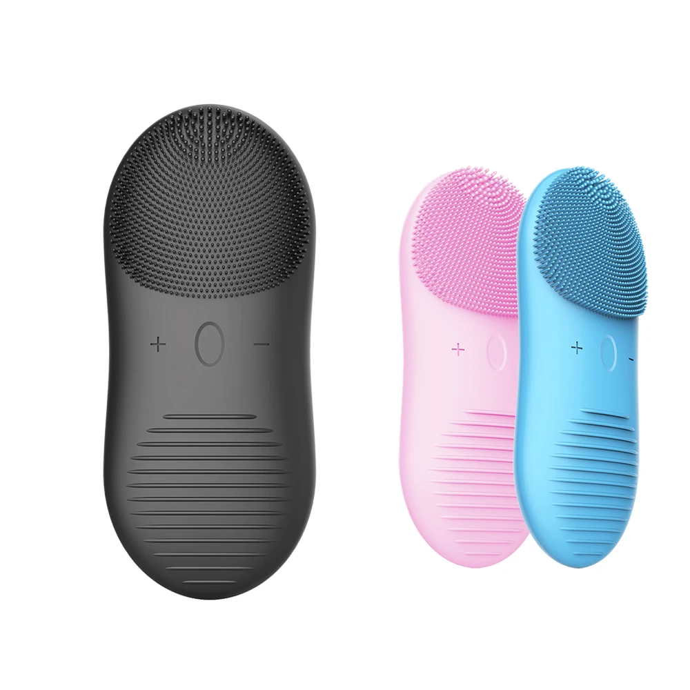 Yazibeauty Private Label Sonic Face Brush Massager, Custom Electronic Exfoliating Brush, Silicone Facial Cleansing Brush