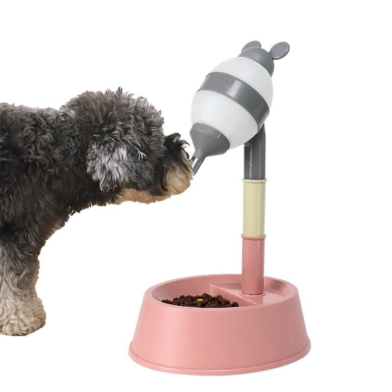 New Design Adjustable Height Pet Water Dispenser Cute Rat Ear Pet Feeding Bowl Not Wet Mouth Large Capacity Pet Water Fountain