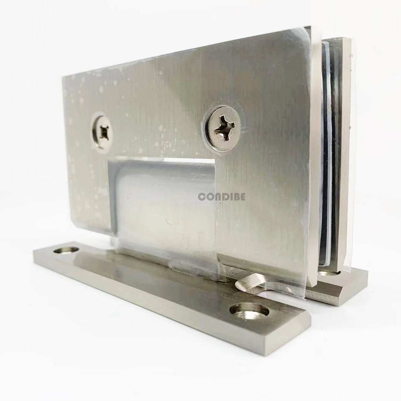 Condibe shower glass door heavy duty nickel brush wall to glass hinge