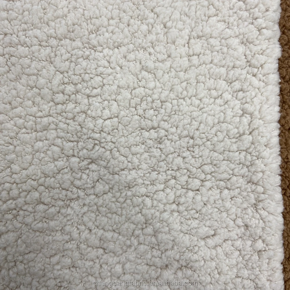 Four way stretchy very soft short pile polyester spandex sherpa fleece fabric for bolster, cover accessories