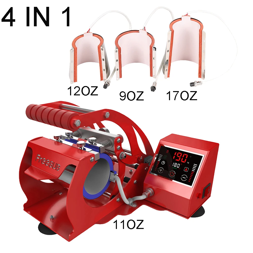 ST 130 4 In 1 Combo Sublimation Mug Heat Press Machine For 11Oz/12Oz/17Oz/9Oz  Cup Custom Printing