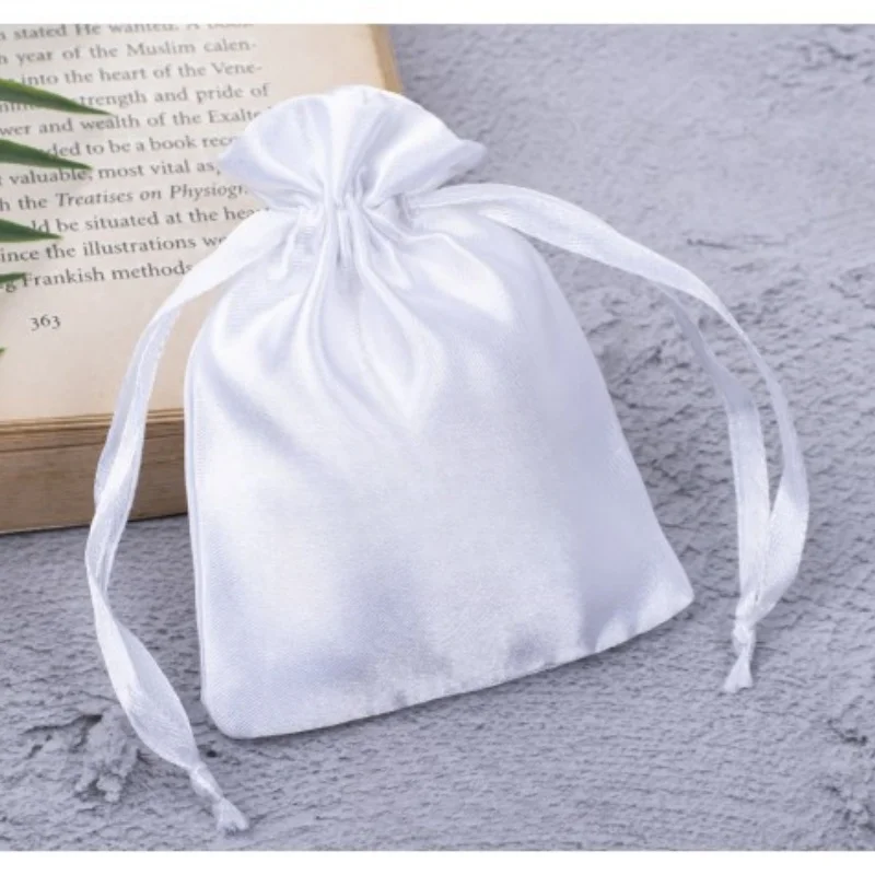 packaging pouch drawstring soft satin hair bag