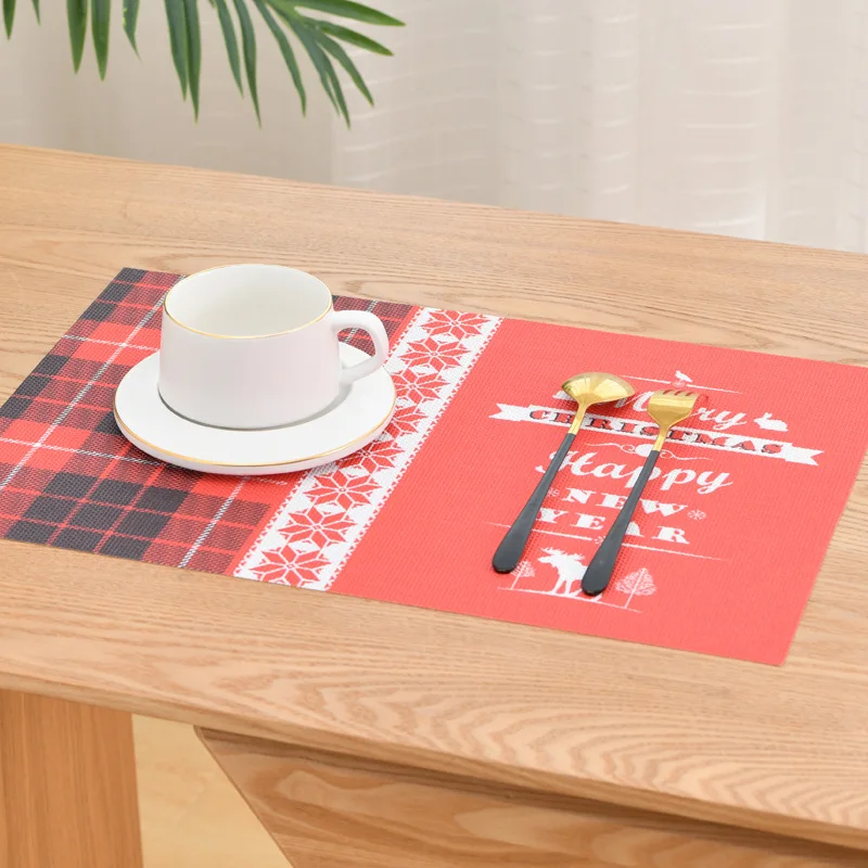 Набор рождественских жаккардовых ковриков для кухонного стола со снежинками