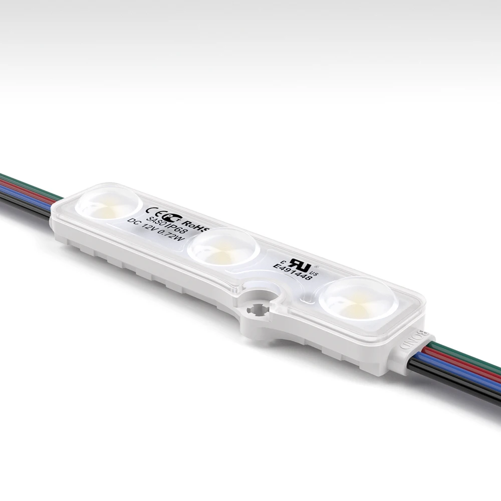 12V 5050 RGB led module with lens red green blue IP67 high brightness led injection modules