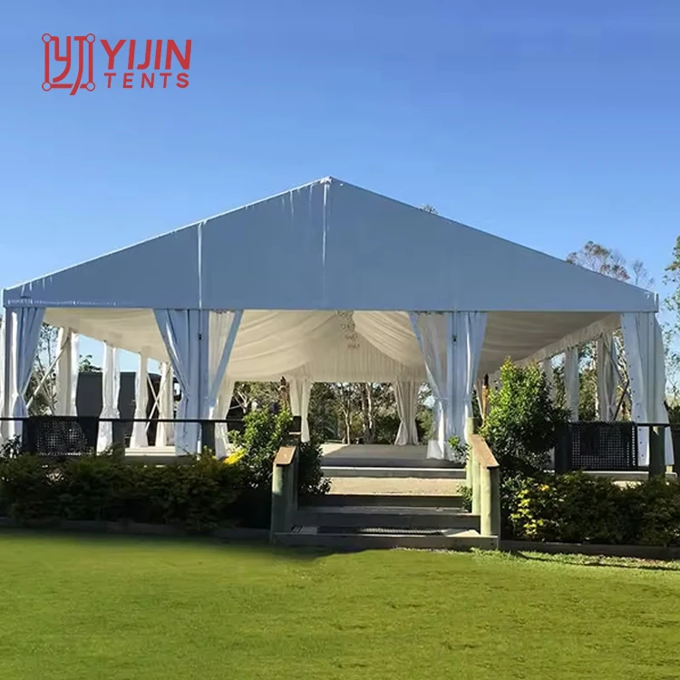 Simple design 15m x20m large aluminum marquee wedding airconditioned tent 300 places with lining c