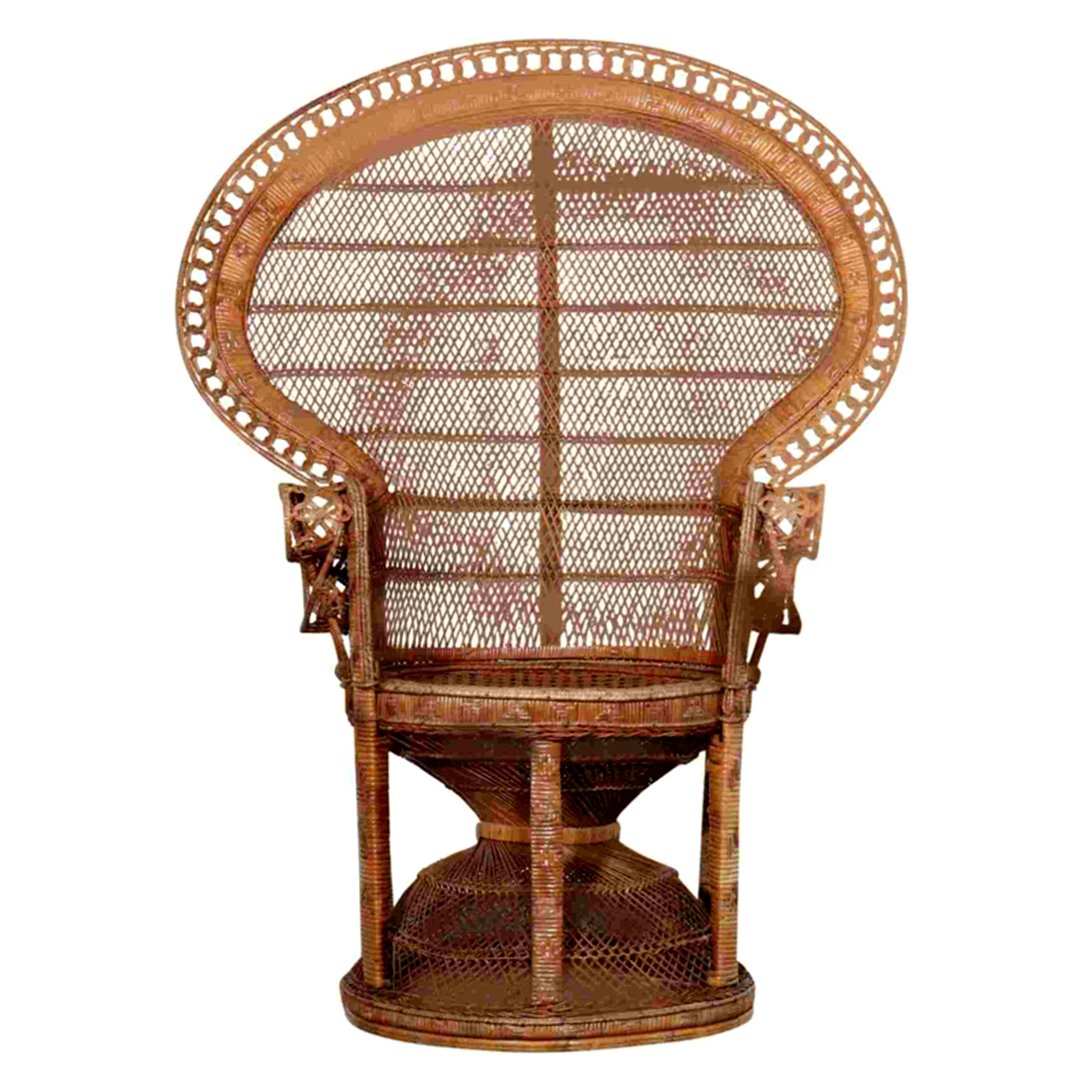 Premium Grade Irawan Peacock Rattan Chair Luxury Shape with Natural Brown For Living Room Furniture