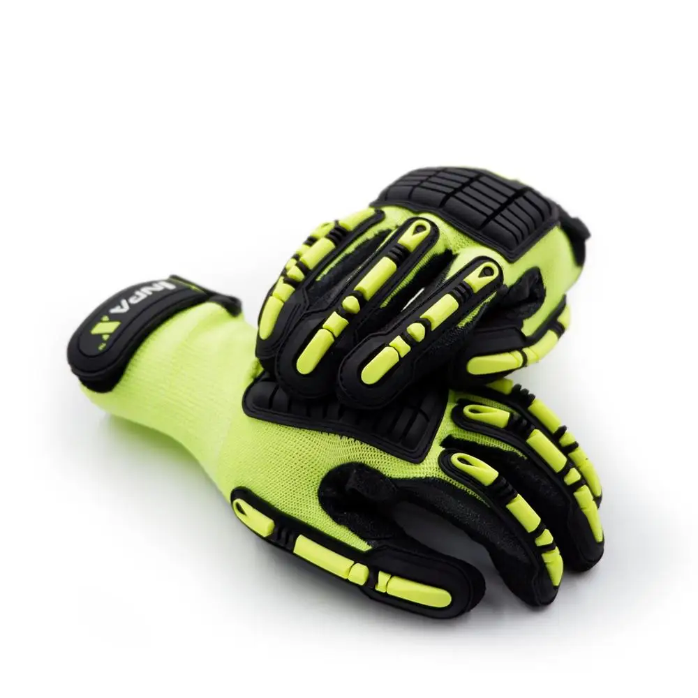 
TPR Oilfield Safety Work Construction Industrial Protective Mechanical Guante Anti Cut Resistant Impact Mechanic Gloves 