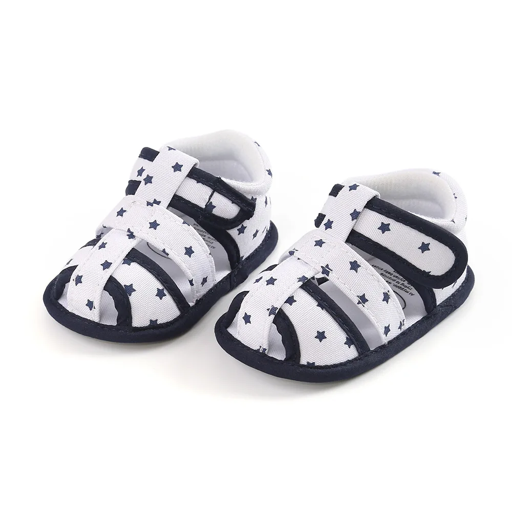 OEM ODM Summer Outdoor Hook & Loop Cotton Fabric Soft Unisex Baby Toddler Sandal Shoes Custom