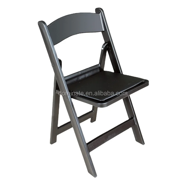 Wedding White Black Resin Folding Wedding Outdoor Chair with Vinyl Pad