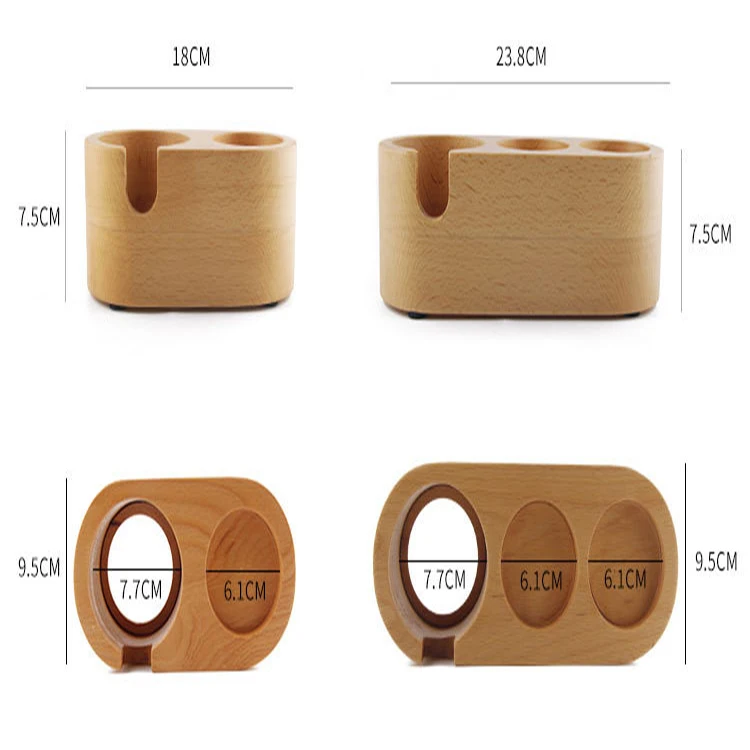 Espresso Tamper Holder Station Wooden Coffee Tamping Station Coffee Filter Tamper Holder Portafilter Mat Stand for 51-58mm
