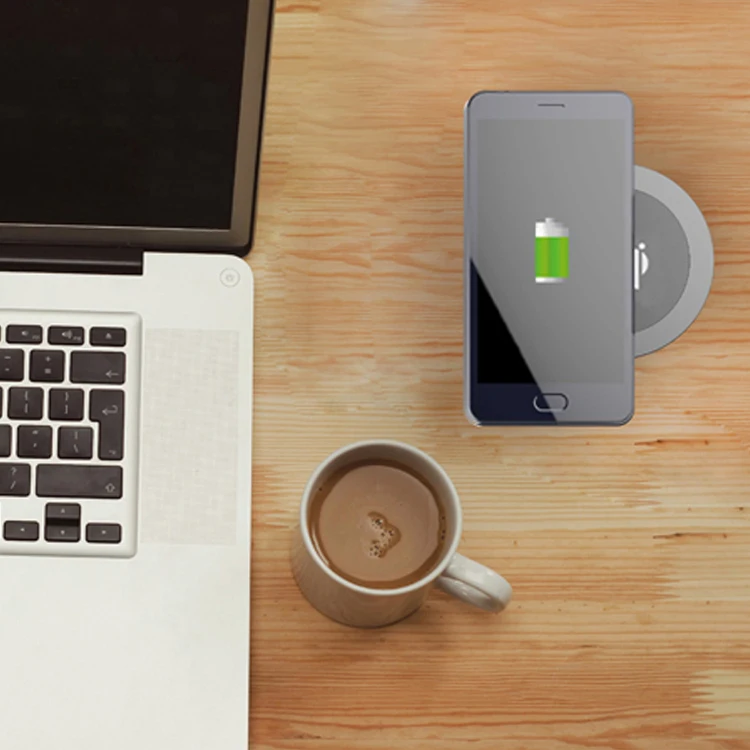Restaurant Table Qi Wireless Charger Aluminum Shell  Built In Office Desk 9V 1.1A Table Embedded Wireless Charger