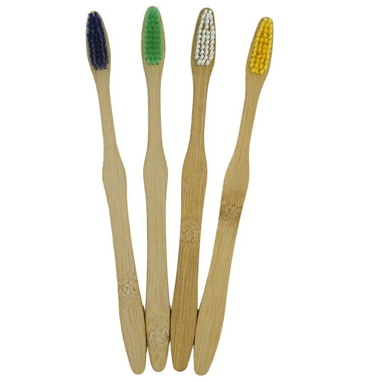 Необработанная деревянная щетка FSC из бамбукового угля с мягким мехом для взрослых