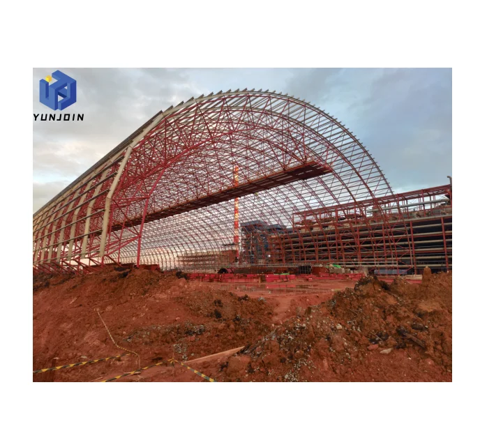 Yunjoin Galvanized Steel Space Grid Frame Truss Dome Structure Dry Coal Shed in Power Plant