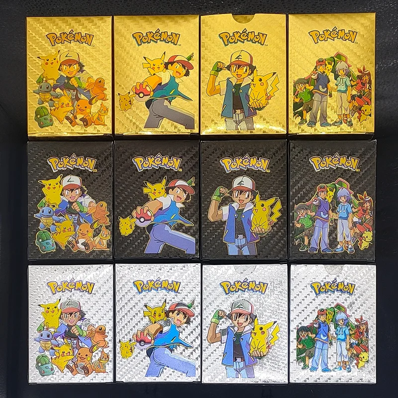 Лучшие продажи 55 шт. Poke mon TCG пакеты для карт Vmax GX Energy Charizard Pikachu Редкие коллекционные игровые карты детей игрушки подарок
