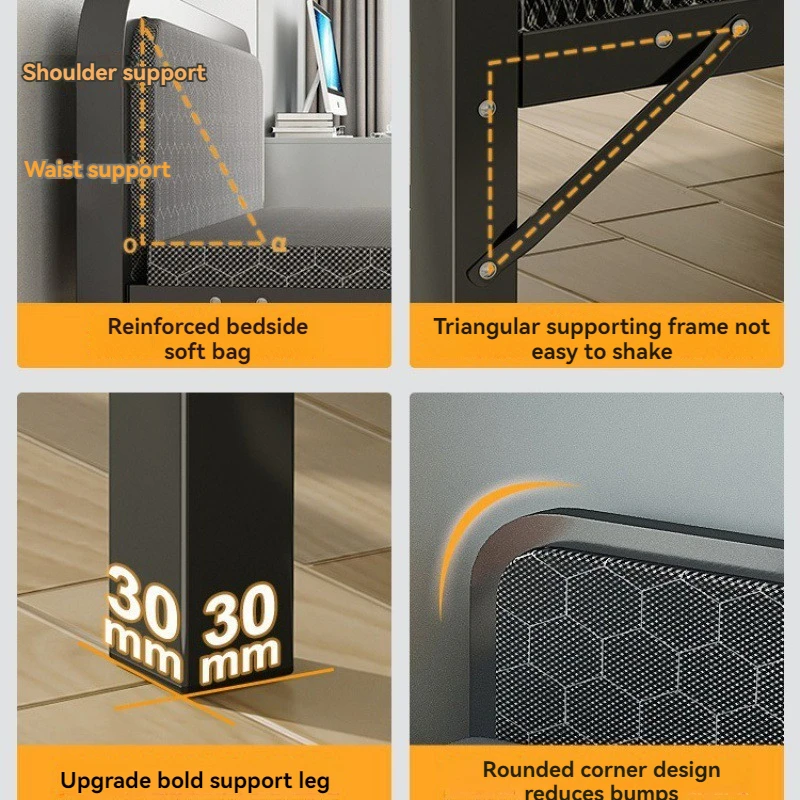 Single folding bed Home simple small space metal folding iron frame bed Office lunch folding bed
