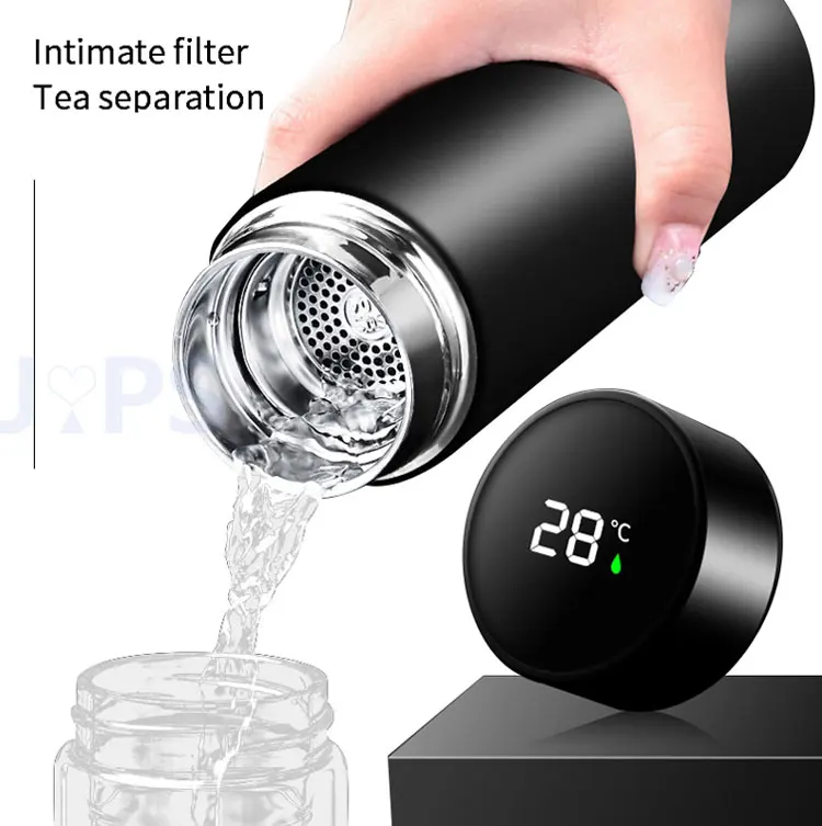 Led Temperature Display Stainless Steel Insulation Smart Coffee Mugs Cups 500ml Intelligent Vacuum Water Bottle