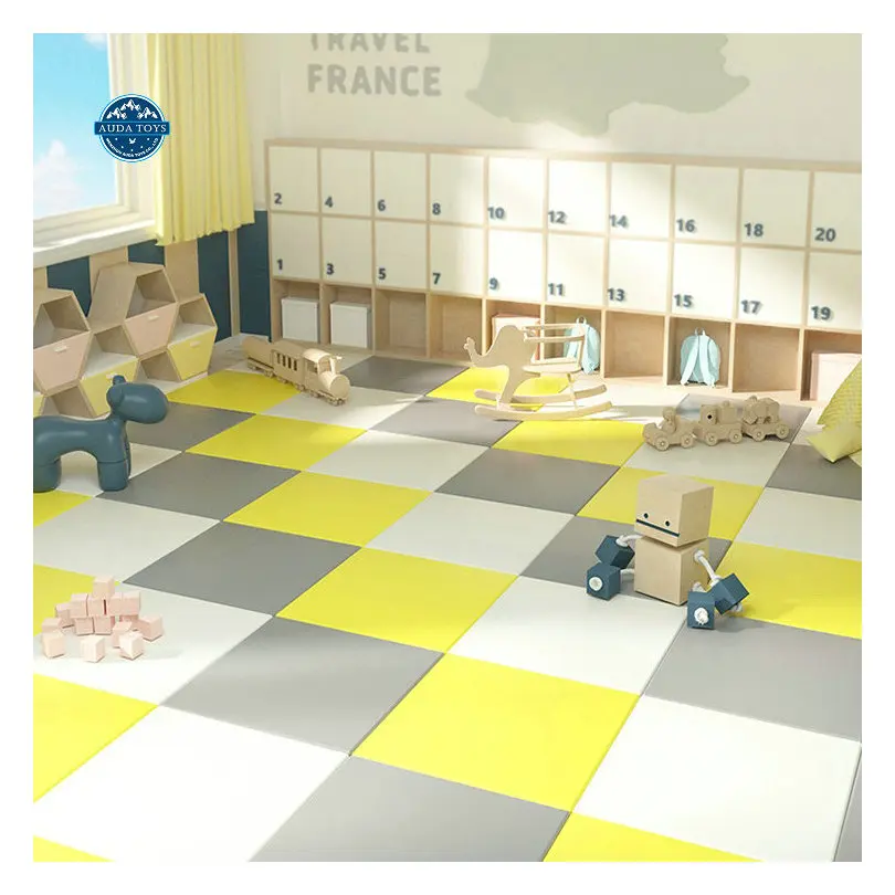 Customs Wholesales Square Waterproof Soft Baby play GYM floor XPE mat for kids Child