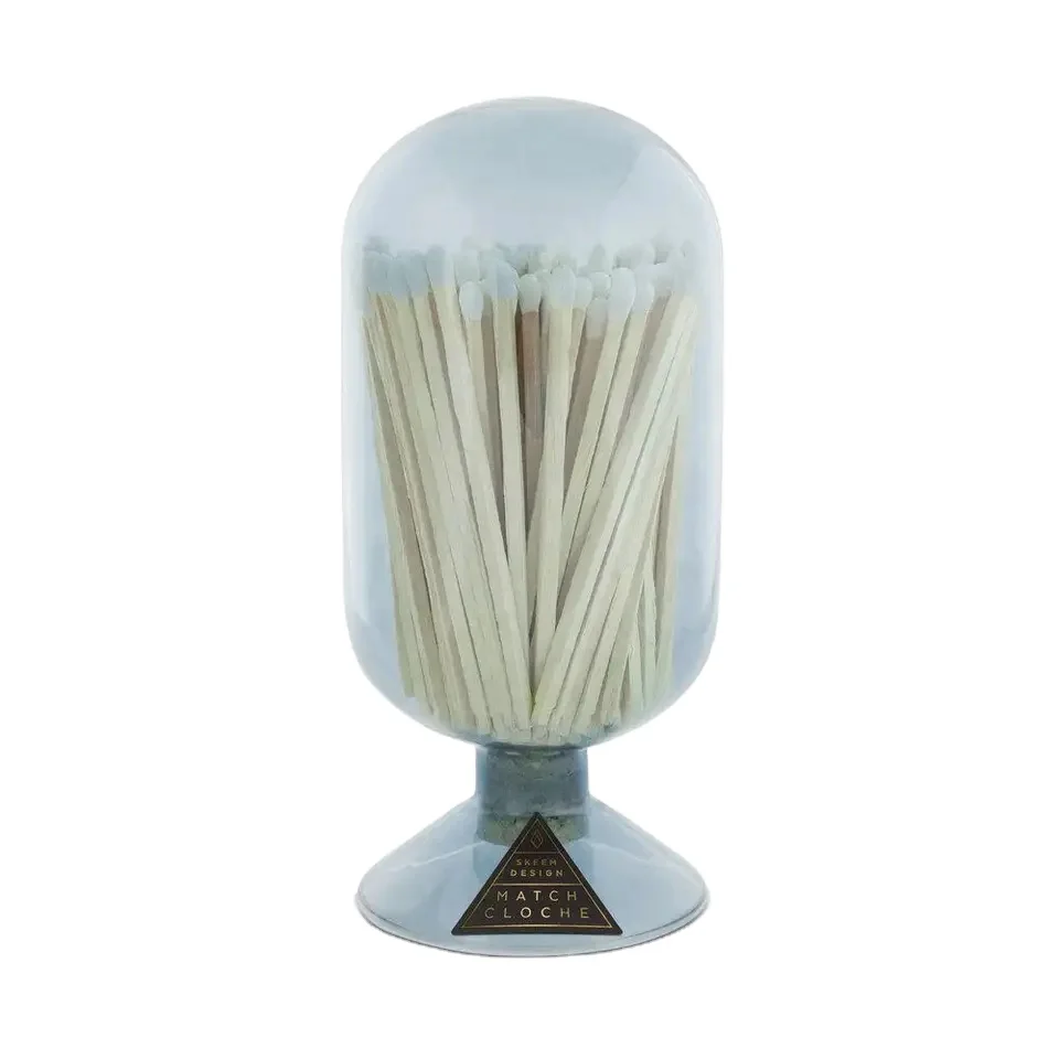 Unique Design of Colors and Sizes Glass Match Cloche Jars for White Matchsticks Packing