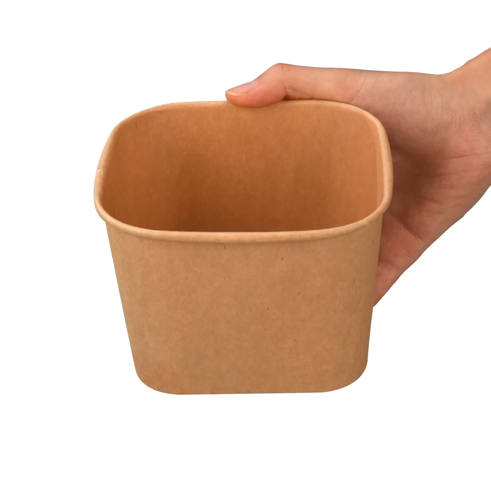 1450ML kraft paper square food storage box Container with Lid