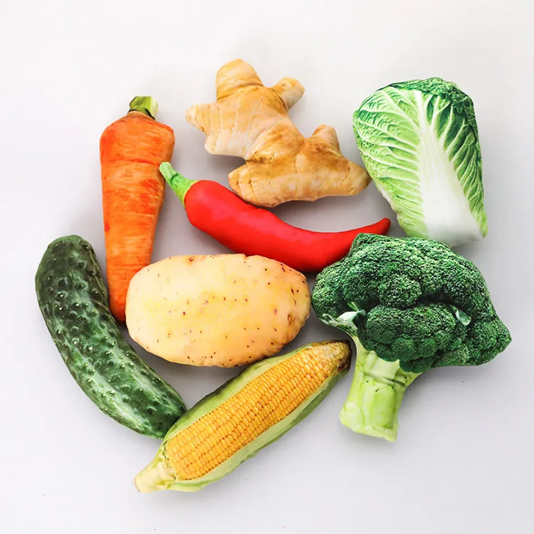 Wholesale Anti Bite Dog Toys Creative Simulation Vegetable Food Pet Toy Puppy Squeaky Dog Chew Toys