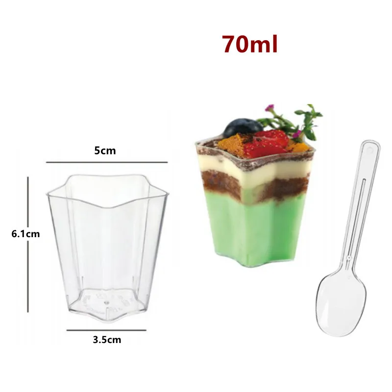 Mousse cup pudding ice cream Jelly cake Plastic PS Transparent Disposable Pudding Cups