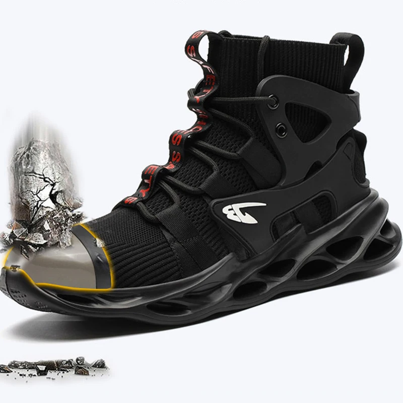 GOTAN пропускающие воздух мужские безопасные рабочие сапоги; Нескользящая обувь из водонепроницаемого материала EVA мужские и женские защитные ботинки со стальным носком