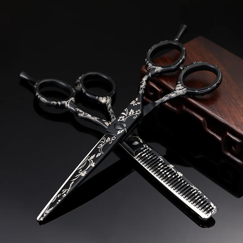 Good Quality Japanese Cutting Precision Lefty 5.5 Trimmer Man Cut Curved Dresser Tijera Para Cortar El Pelo Barber Hair Scissors