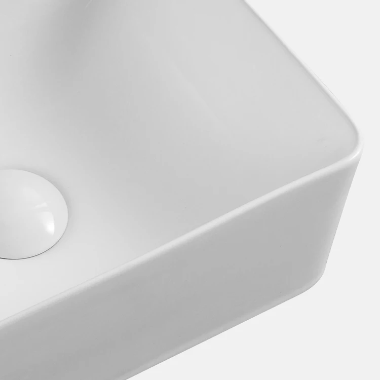 Luxury Modern Style Bathroom Art Basin Sinks Ceramic Rectangular Wall Hung Basin Bathroom Sinks For Hotel