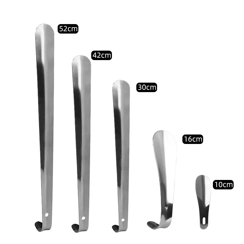 Metal Shoe Horn Stainless Steel Slip-on Shoes Helper for Seniors Kids Men & Women Boots High Heels