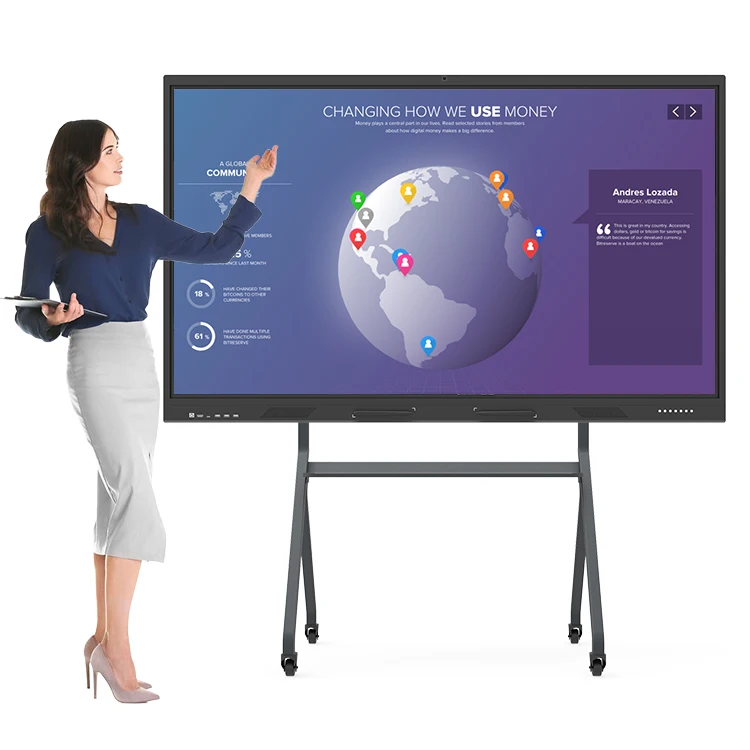 Digital interactive whiteboard smart board for school or office whiteboard