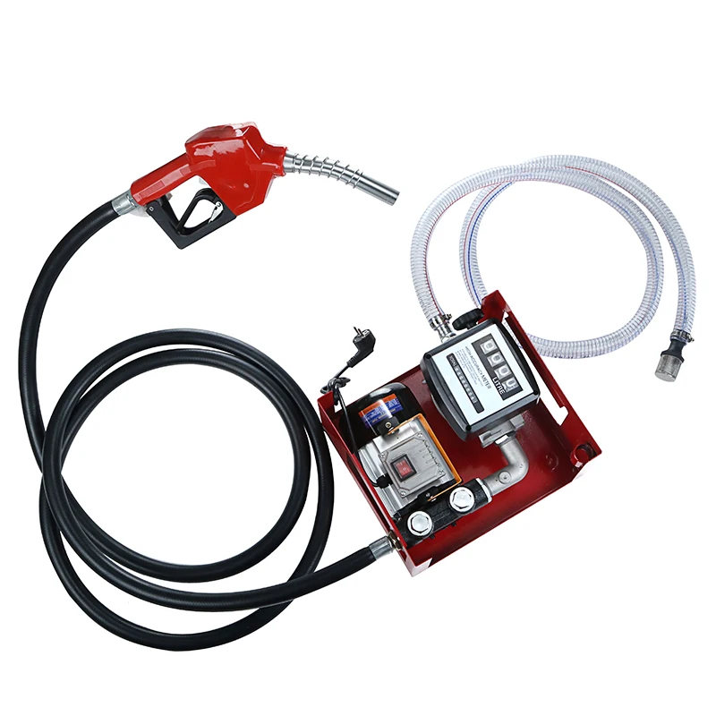 220V Electric Transfer Self Priming Fuel Management Pump with Flow Meter for Diesel Fuel Electric Transfer Pump  Oil Transfer