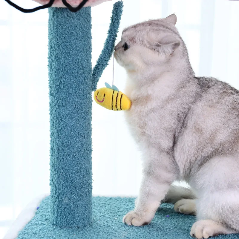 2021 new cat climbing frame small house flower cat nest cat tree one climbing pole