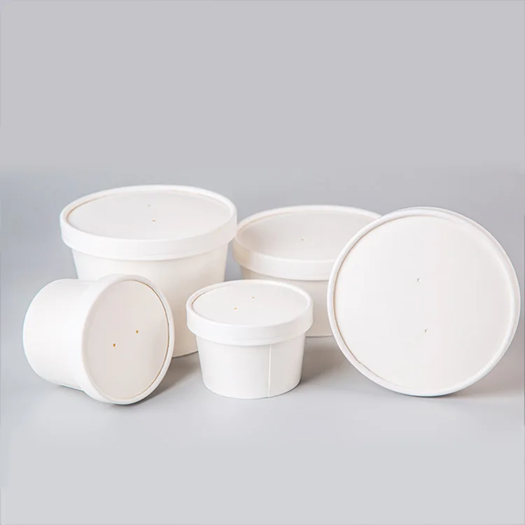 Bagasse Pulp Food Salad Bowl with Lid for Party Eco-friendly Paper Bowl