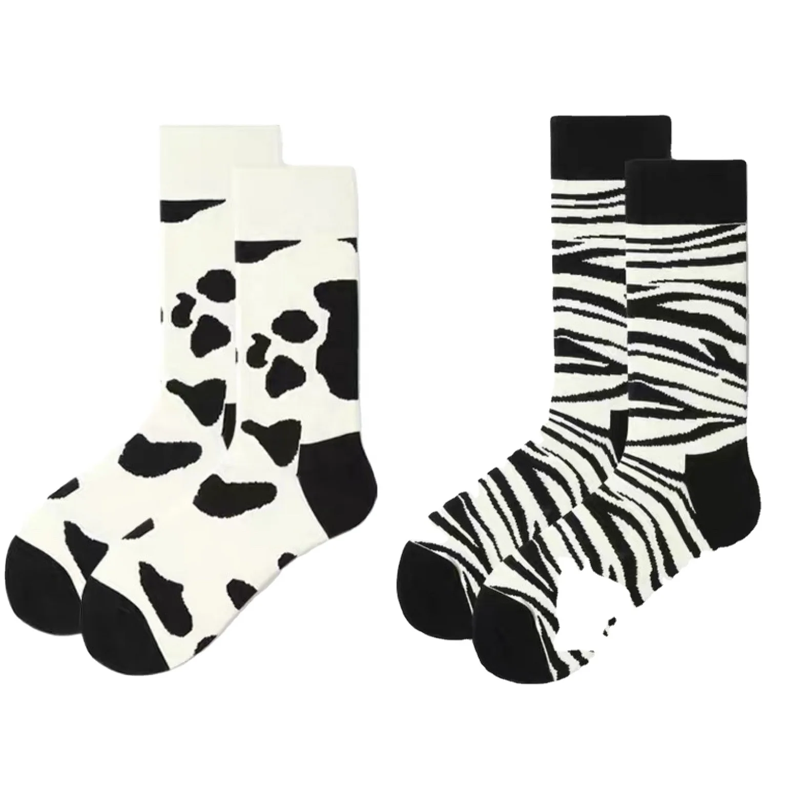 In Stock Knitted Cow Zebra Socks Unisex Funny Womens socks
