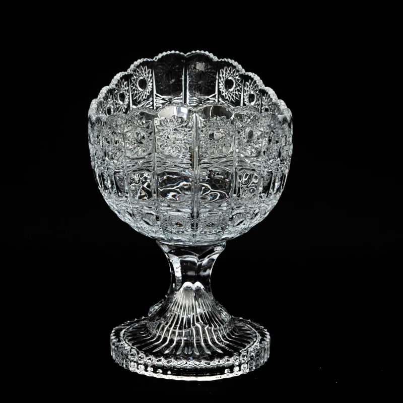 dubai style large embossed glass fruit bowls salad decorative bowl