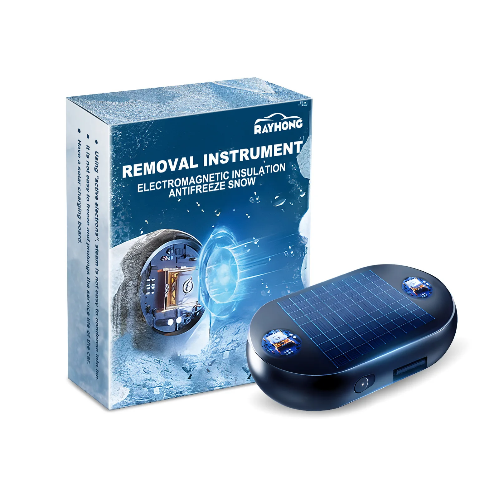 Car Window Anti-Freezing Tool Solar/USB Antifreeze Snow Removal Instrument Active Electrons Winter Deicing Device Car Defroster