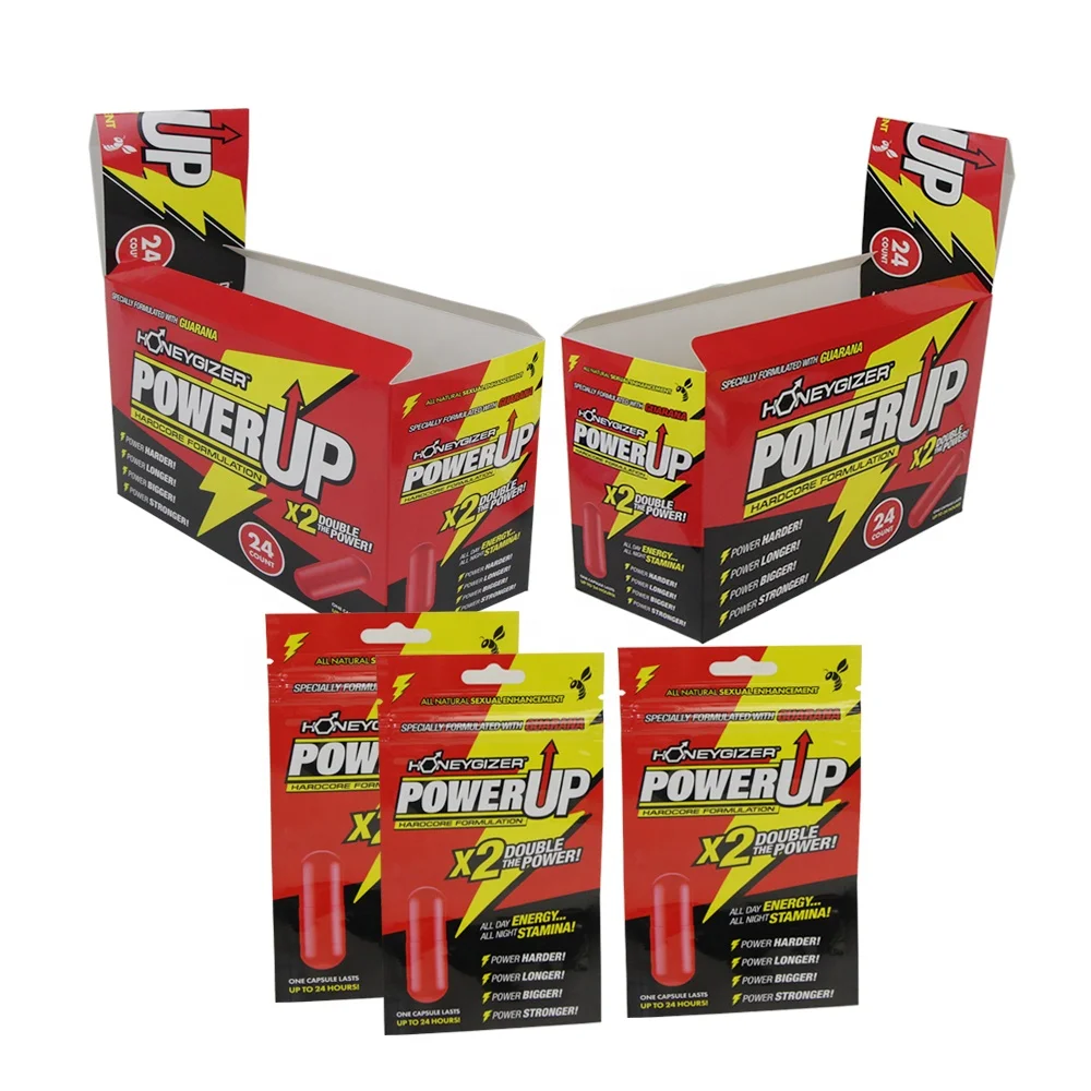 OEM Custom male enhancement pills capsules packaging bag pouch and POS Cardboard Tear Away Display Box
