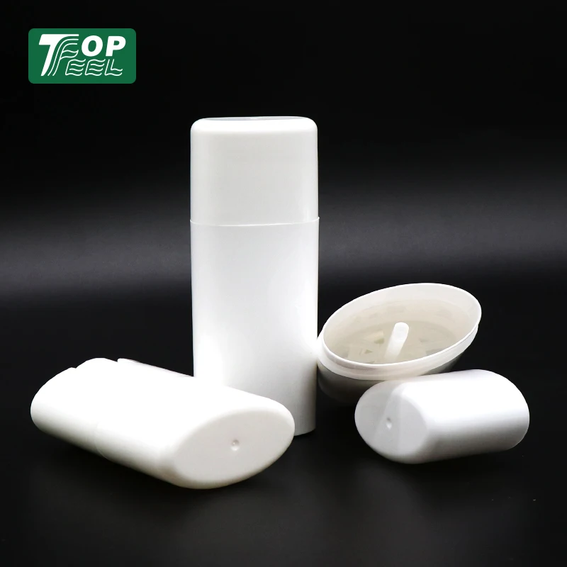 15ml 40ml 50ml Eco friendly Oval Shape Empty Plastic PP White Deodorant Stick Container