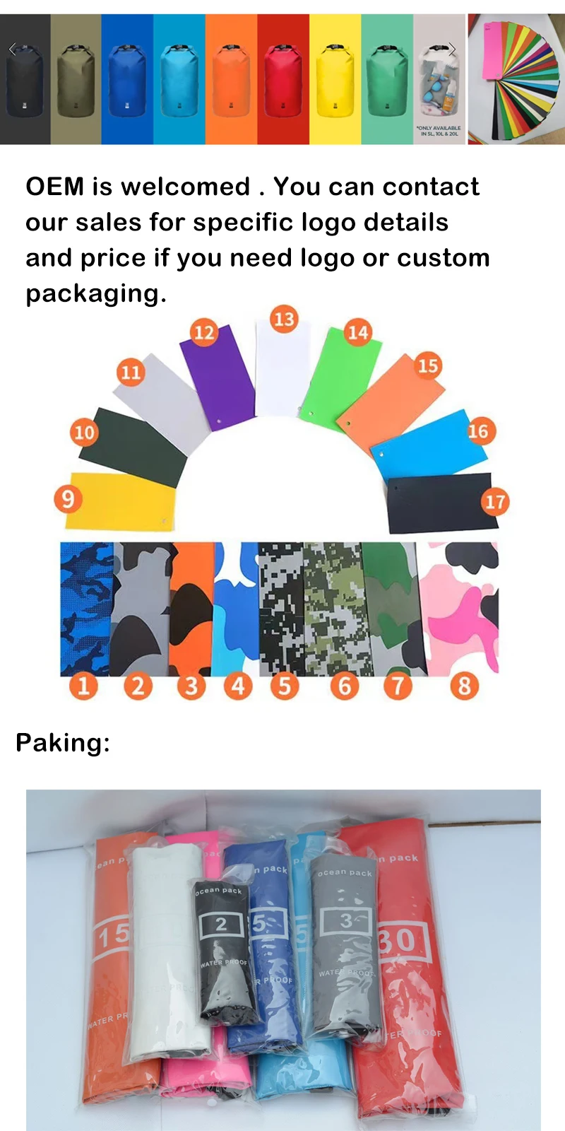 Floating Waterproof Dry Bag Backpack Roll Top Sack Keeps Gear Dry for Kayaking Rafting Boating Waterproof Bag Outdoor Dry Bag