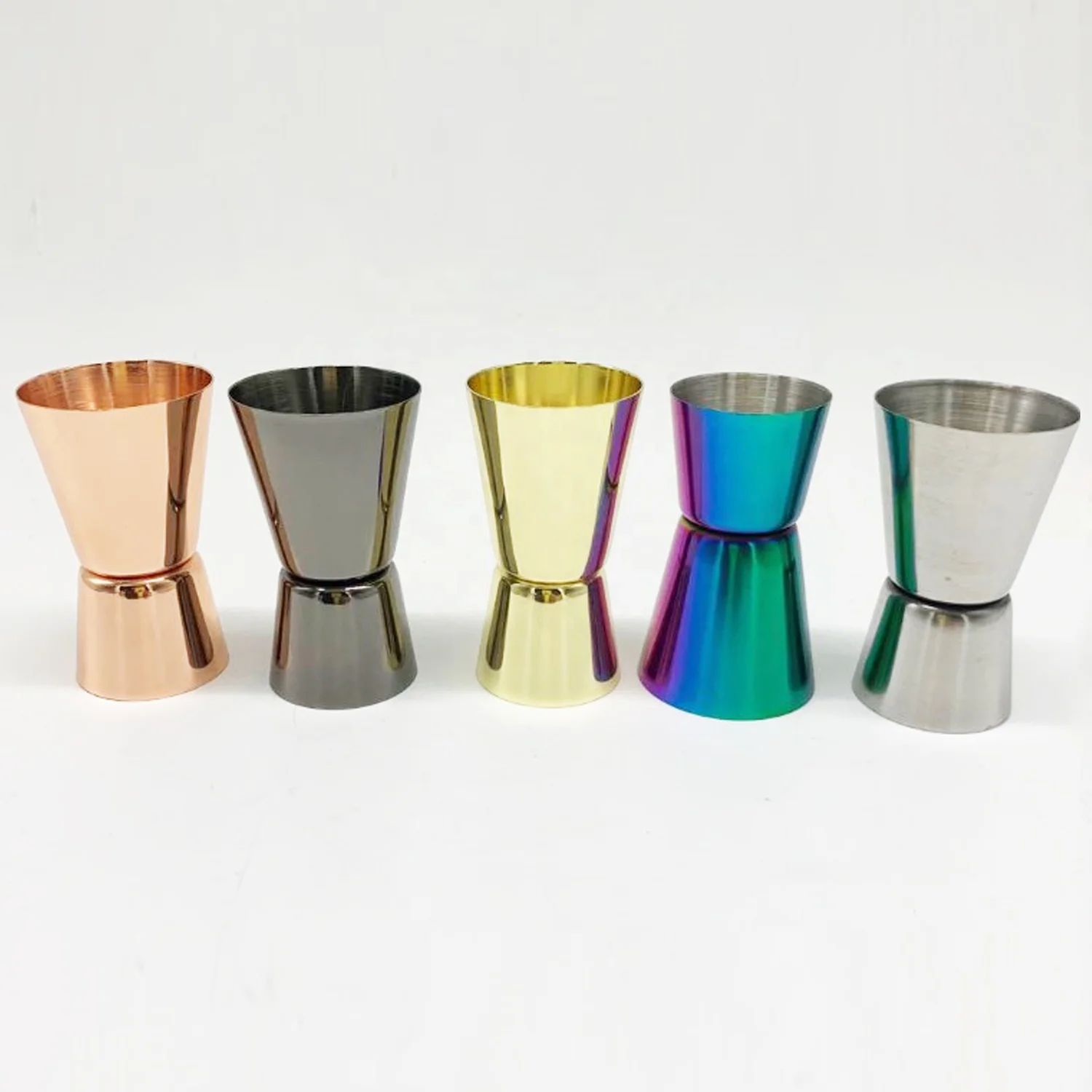 Custom Stainless Steel Double-Head Measuring Cup 0.5oz/1oz Japanese Style Wine Cocktail Measuring Jigger Device 20/40ml Bar Tool