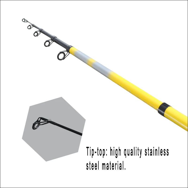 Customized 1.5-3.6m Spinning Fiberglass Pole Portable Telescopic Fishing Rod