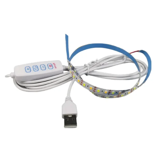 5V USB Dual Color LED Strip Light 120LEDs/M 0.5m 1m 3000K-6500K SMD 2835 USB Strip Light with Dimmable Switch Control