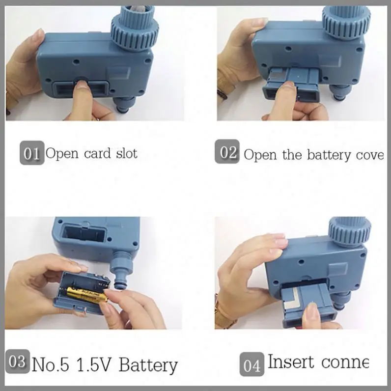New Design Outdoor Yard Electronic Automatic Water Timer Garden Watering Irrigation System Sprinkler Control LCD