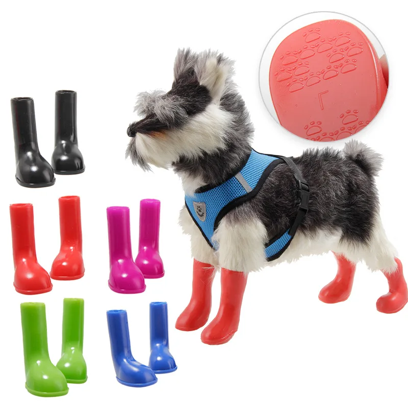 Wholesale waterproof soft sole pet dog rain high boots