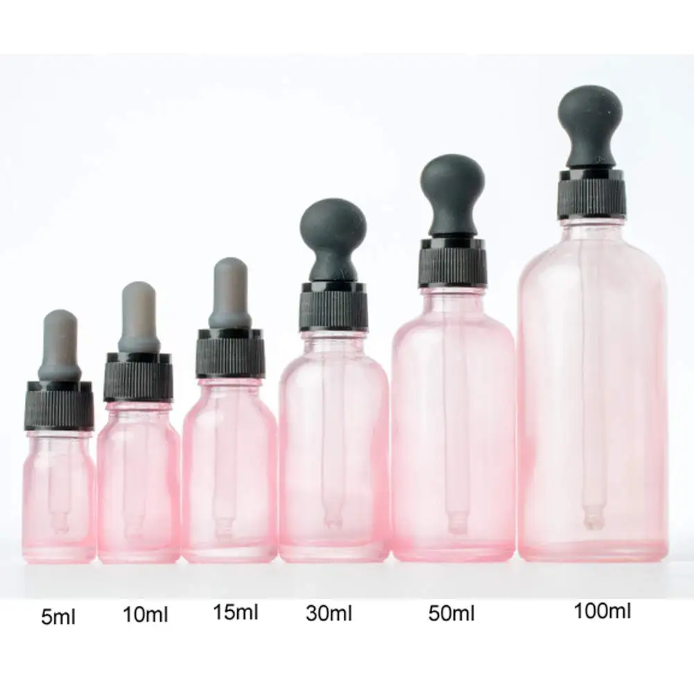 Rose Gold 10ml 30ml 60ml Empty Frosted Cosmetic Glass Serum Bottle with Dropper