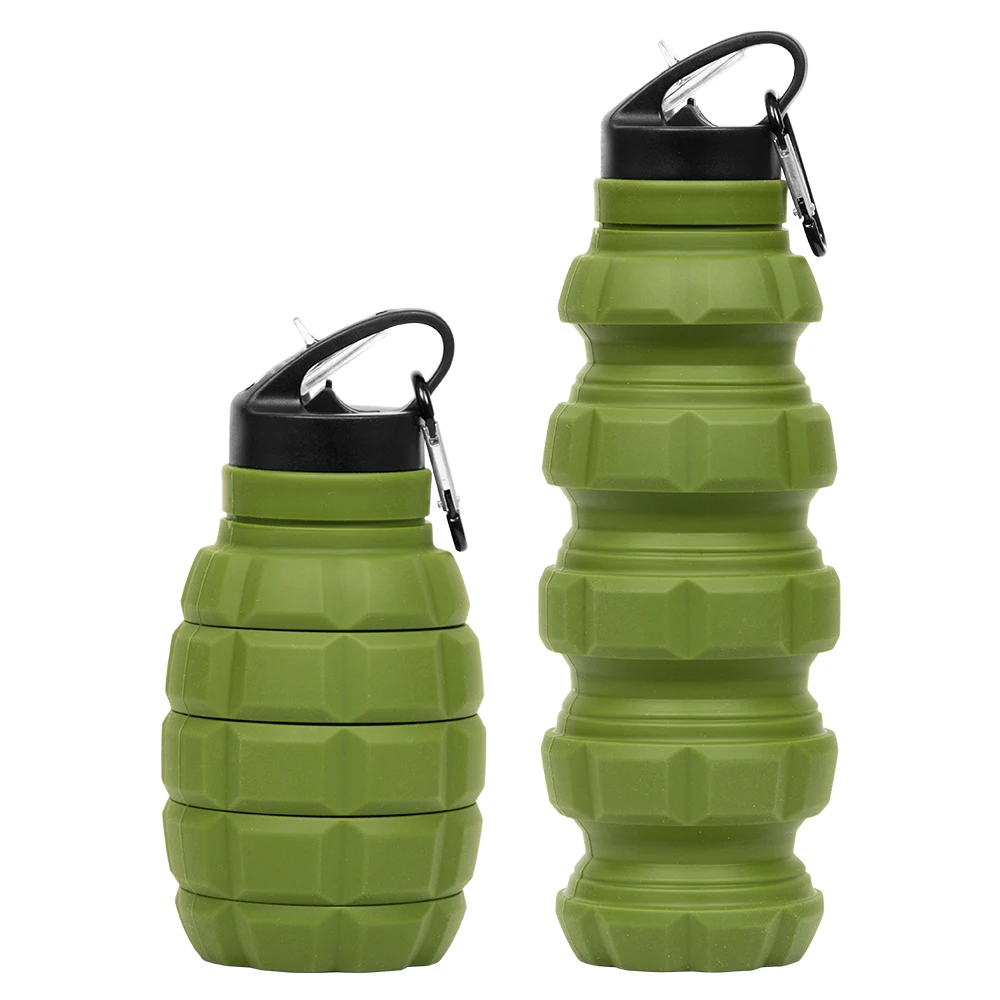 MKAS Folding Collapsible Silicone Water Bottle Bpa Free Foldable Custom Logo Wholesale Silicone Collapsible Water Bottle