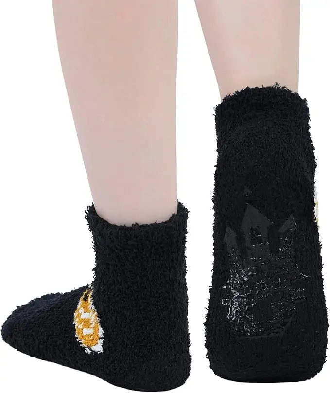 Halloween Day Fuzzy Socks for Women Slipper Fluffy Microfiber Socks Casual Home Winter Warm Sleeping Cozy Crew Sock