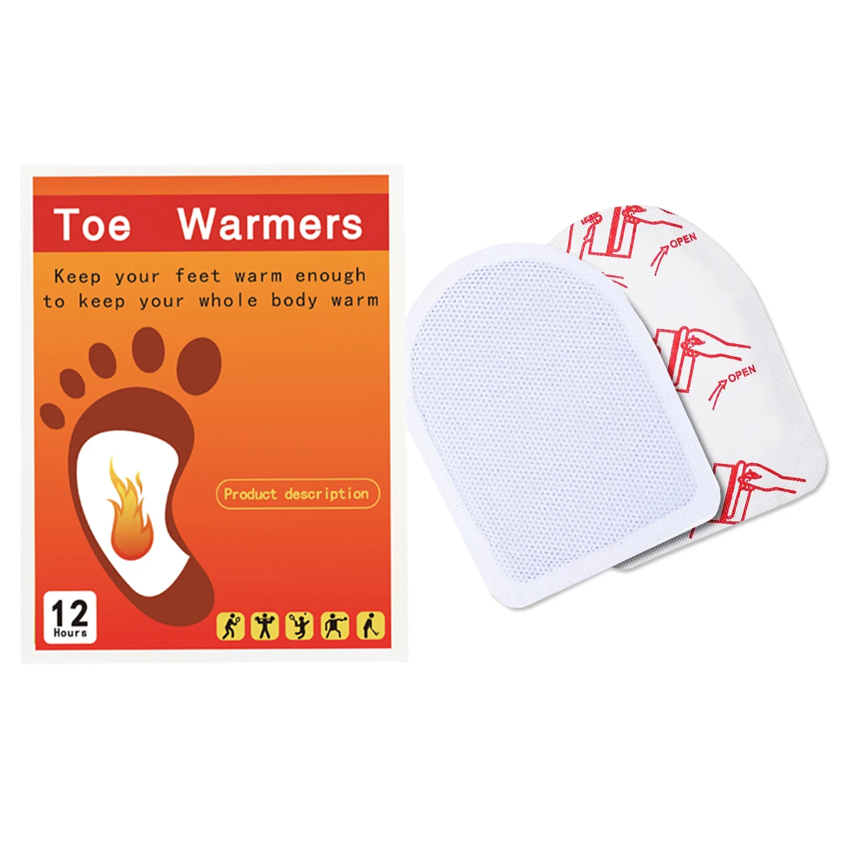 Disposable foot warm shoes pads heat packs air activated insole toe warmer pack iron warming self-heating insoles for feet