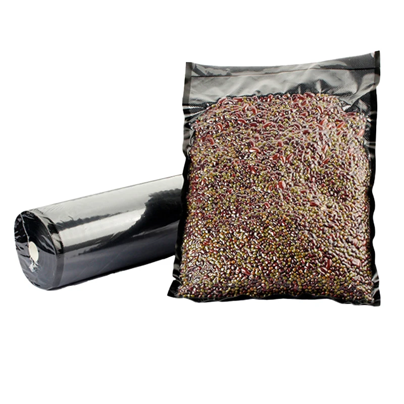 custom food grade embossed nylon food sealer bags 28x500 cm black food sseal rolls